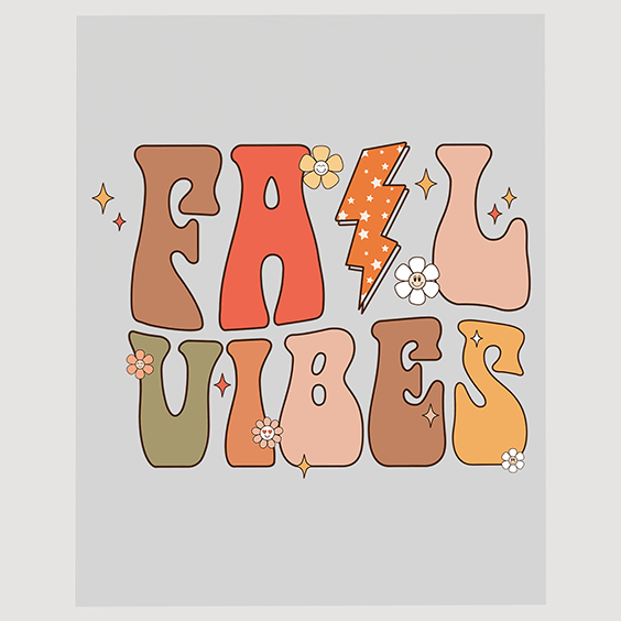 Retro Fall Vibes Bold Lettering DTF Transfer