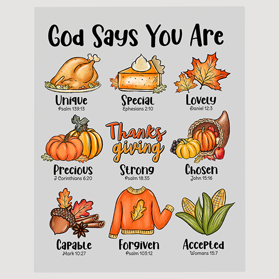 Thanksgiving Blessings DTF Transfer - Inspirational Scriptures Collection