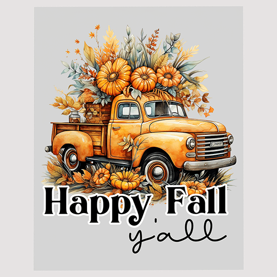 Vintage Truck Happy Fall Y'all DTF Transfer