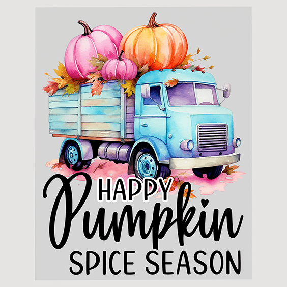 Blue Truck Happy Pumpkin Spice Season DTF Transfer