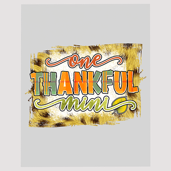 One Thankful Mini DTF Transfer - Cute Kid's Fall Design