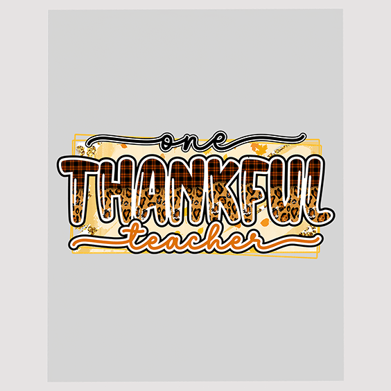 Expressive Thankful Teacher DTF Transfer - Autumn Appreciation Design