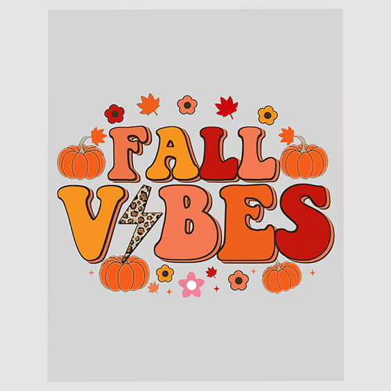 Fall Vibes Plaid Pumpkin Ready To Press DTF Transfer