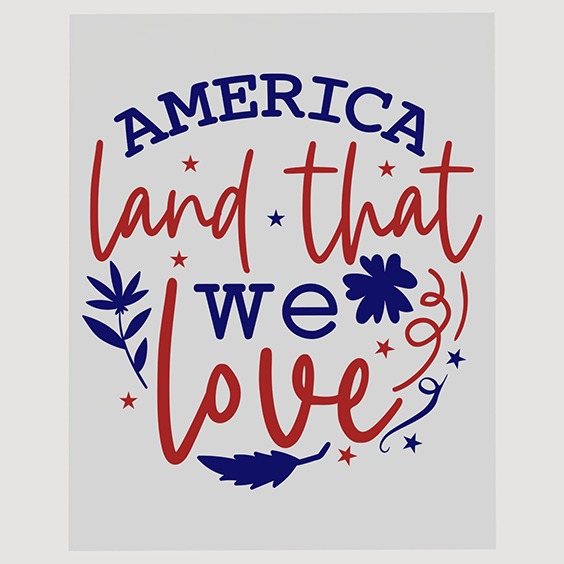 Patriotic "Land That We Love" Ready to Press DTF Transfer