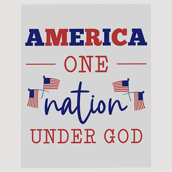 One Nation Under God" American Flag Ready to Press DTF Transfer