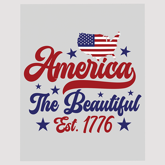 Vintage "America The Beautiful Est. 1776" Ready to Press DTF Transfer