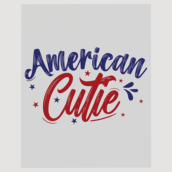 Charming "American Cutie" Ready to Press DTF Transfer