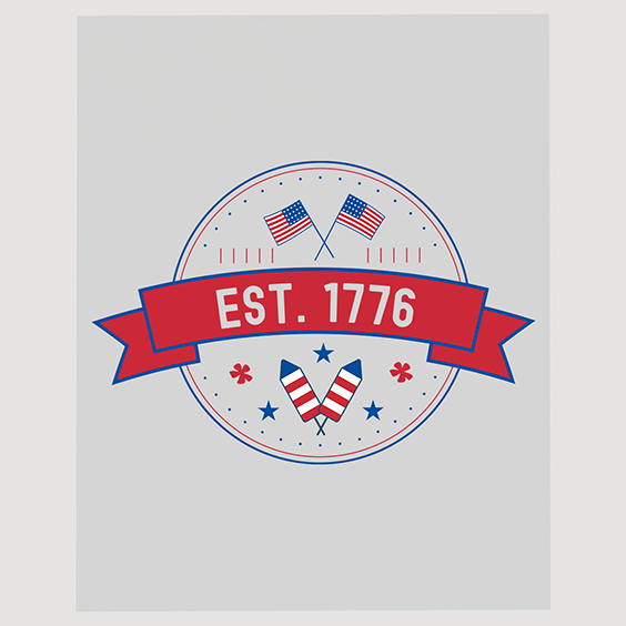 American Heritage DTF Transfer – "EST. 1776" Patriotic Ready to Press DTF Transfer