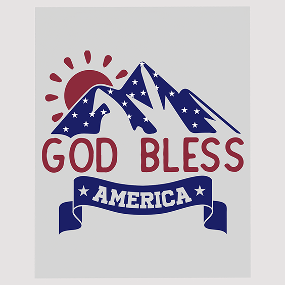 Sunrise Mountain American Pride DTF Transfer - God Bless America