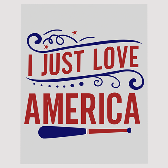 I Just Love America Baseball Patriotic DTF Transfer