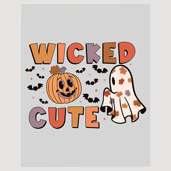 Wicked Cute Pumpkin and Ghost DTF Transfer