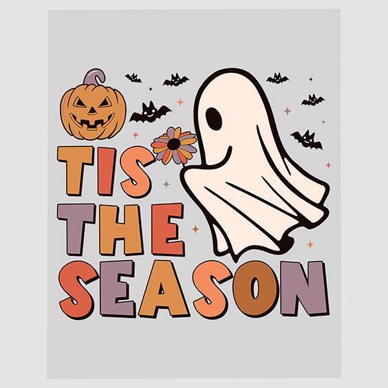 Autumn Ghost 'Tis The Season DTF Transfer - Fall Halloween Spirit Decal