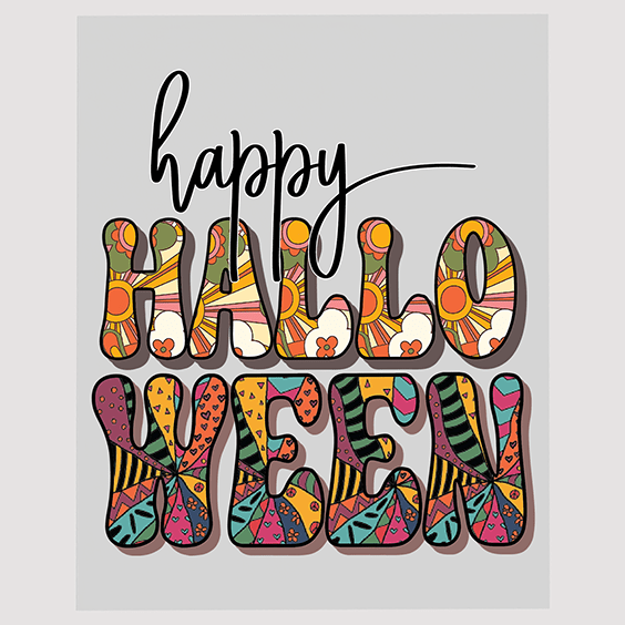 Happy Halloween DTF Transfer | Colorful Autumn Festival Graphic