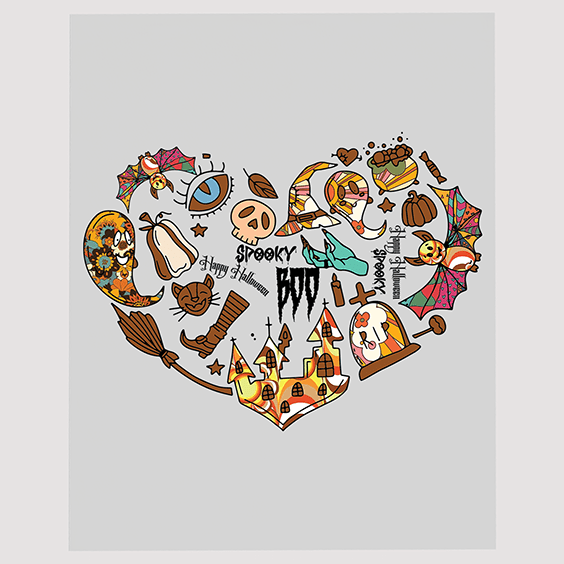 Halloween Heart of Holiday Elements DTF Transfer