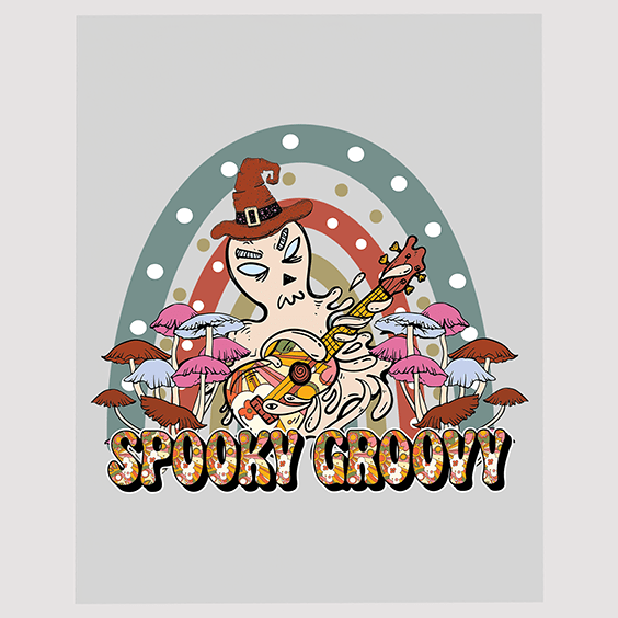 Spooky Groovy Halloween Skeleton DTF Transfer